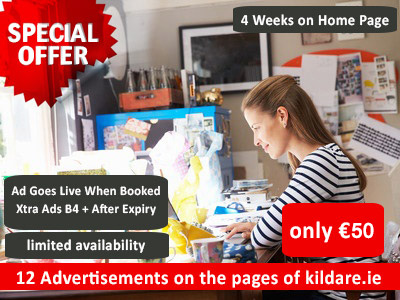 Special Offer this month on Advertising on kildare.ie - Only €49 for Home Page Advert + 11 extra adverts for 1 month (Subject to Availability)