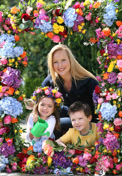 In the Frame: Garden Designer Leonie Cornelius launches Bloom 2013 with the help of Millie Kelly (4) from Raheny, Dublin and Allan O'Kearney (5) from Lucan, Dublin. Bloom 2013 takes place at the Phoenix Park from Thursday May 30th to Monday June 3rd. The gardening, food and family festival attracted 80,000 visitors last year.
