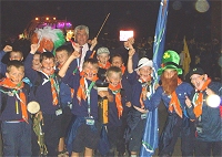 Michael Fitzpatrick TD with scouts at the Jamboree