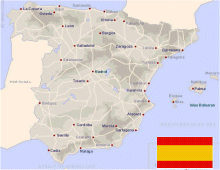 Map of Spain and Flag