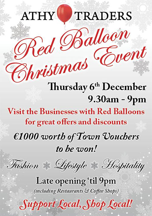 Athy Traders Red Balloon Christmas Event